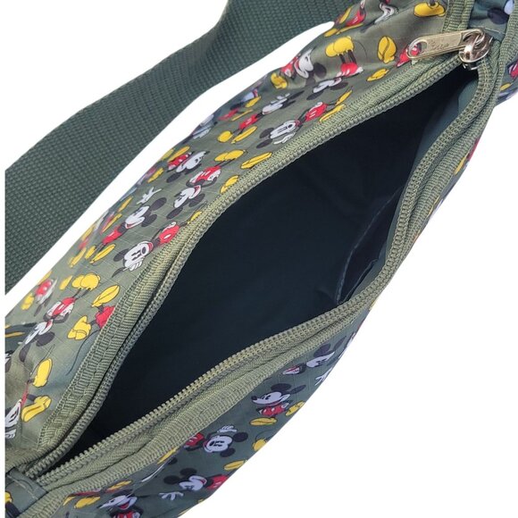 Disney Mickey Mouse Shoulder Bag Green Insulated Zipper - Picture 7 of 10